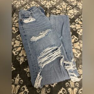 American Eagle Outfitters Light Blue Ripped Boyfriend Jeans
